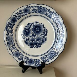 Blue and white plate